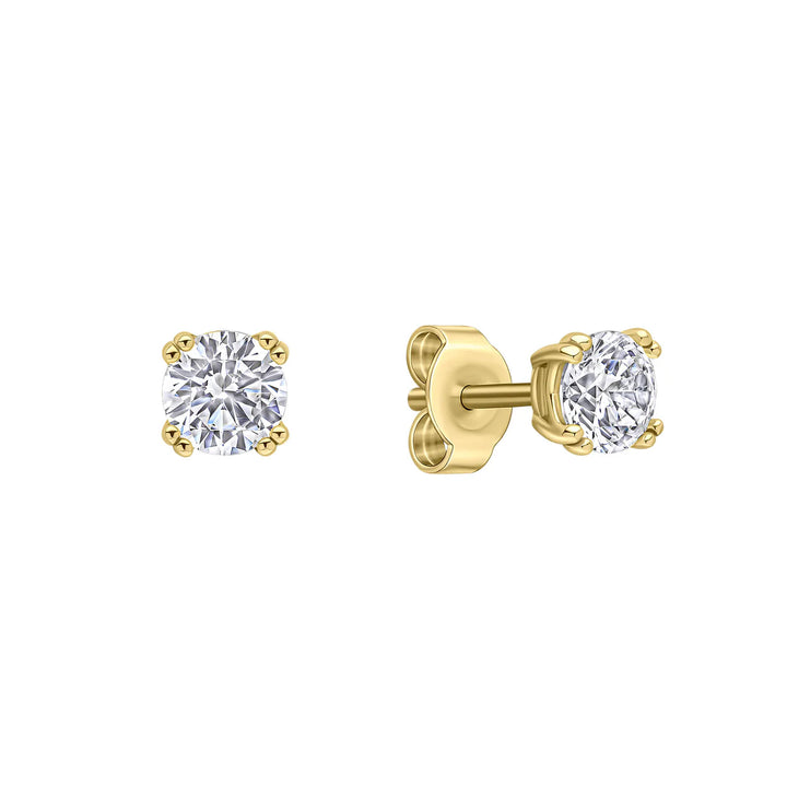 Diamonfire 0.5ct zirconia solitaire double claw solitaire earrings - Carathea & Jools