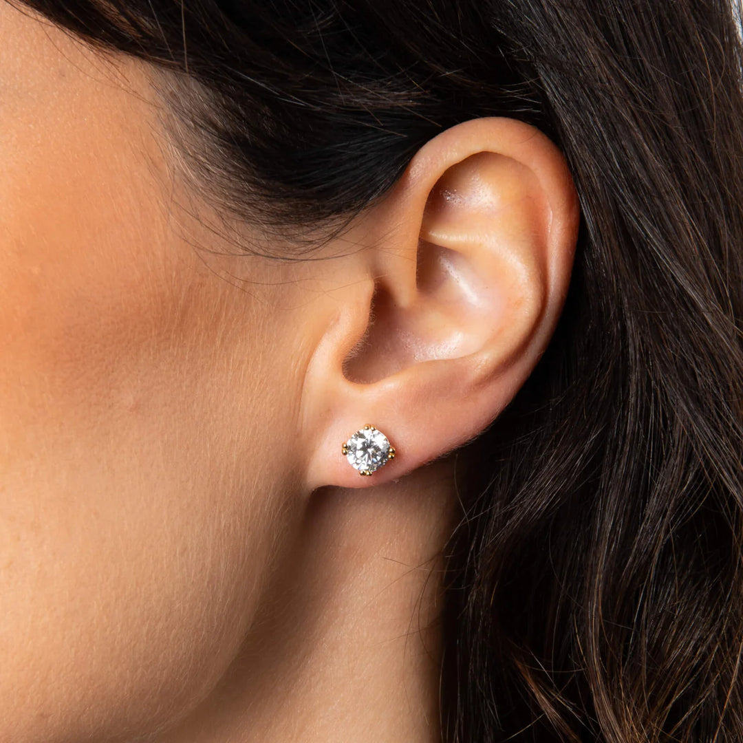 Diamonfire 0.5ct zirconia solitaire double claw solitaire earrings - Carathea & Jools