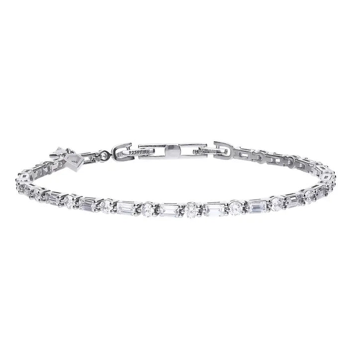 Brilliant and baguette cut tennis bracelet - Carathea jewellers