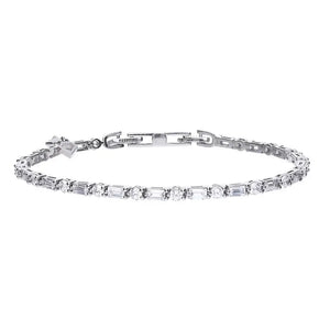 Diamonfire Baguette & Brilliant Cut Zirconia Tennis Bracelet