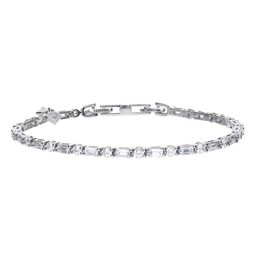 Diamonfire Baguette & Brilliant Cut Zirconia Tennis Bracelet