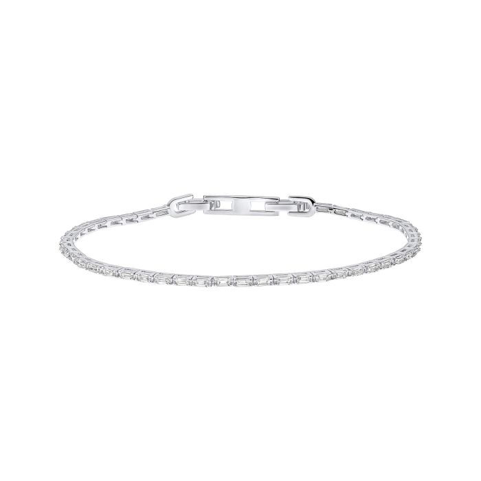 Diamonfire tennis bracelet with baguette-cut zirconia stones.