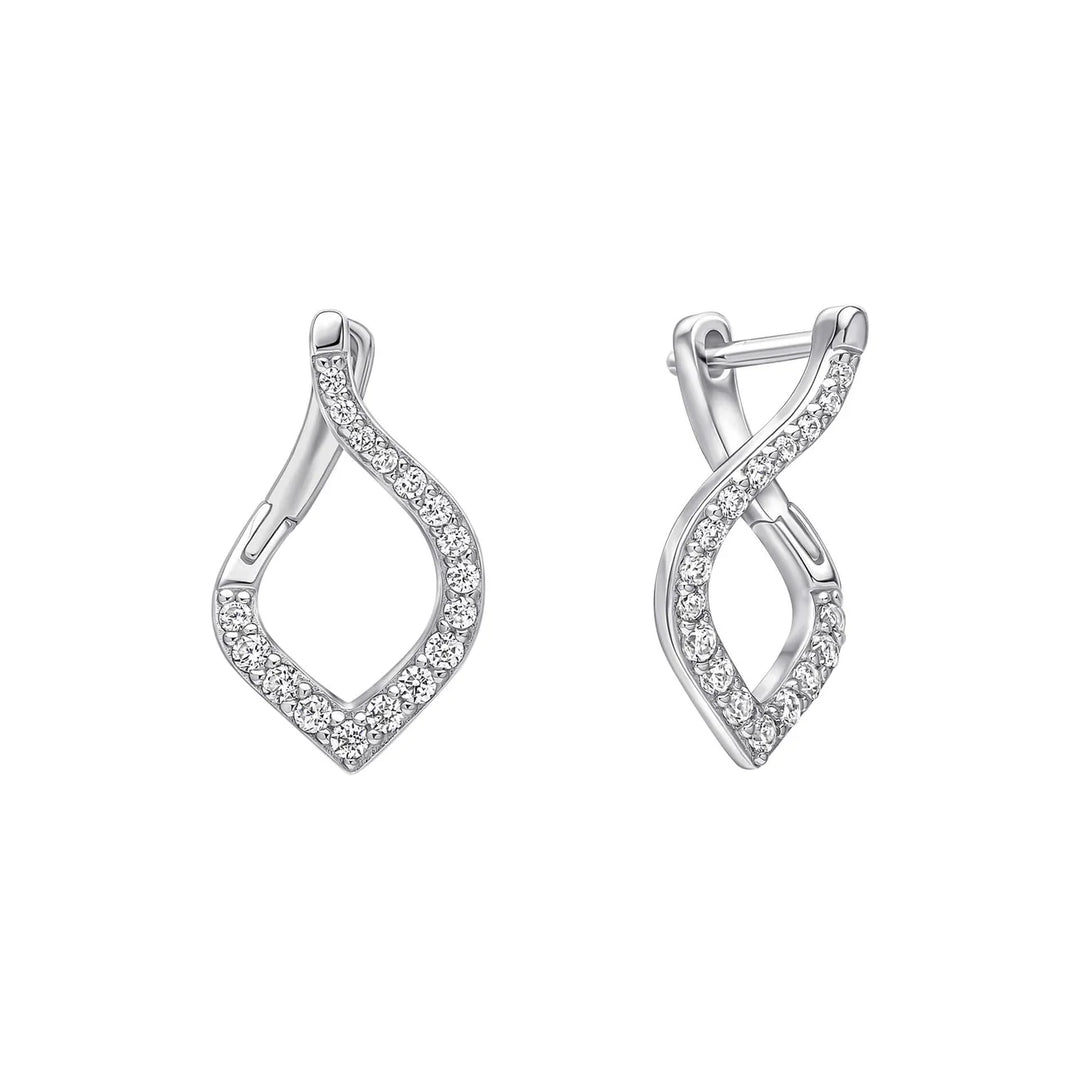 Silver Diamonfire zirconia twist cut out stud earrings - Carathea & Jools