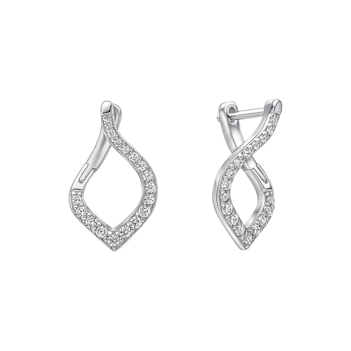 Silver Diamonfire zirconia twist cut out stud earrings - Carathea & Jools