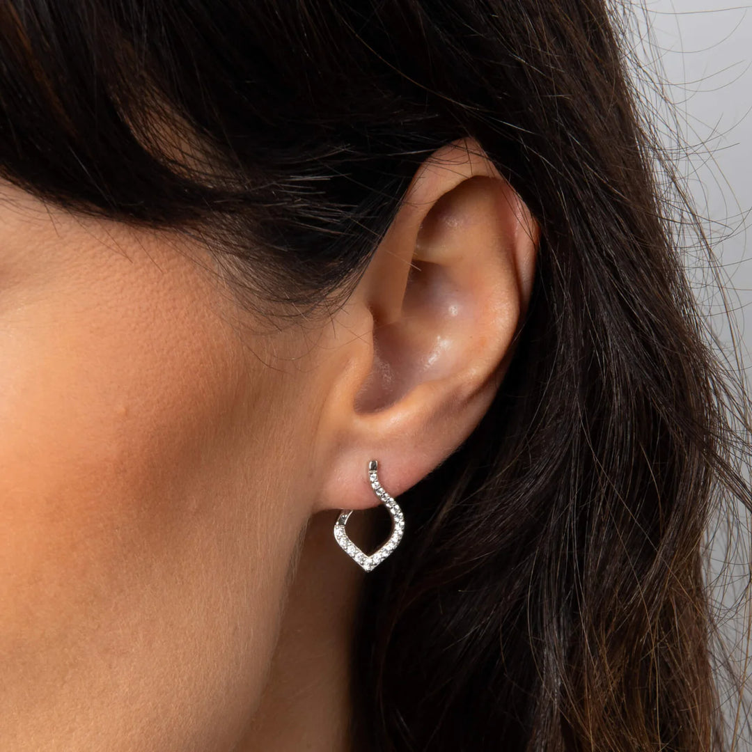 Silver Diamonfire zirconia twist cut out stud earrings - Carathea & Jools