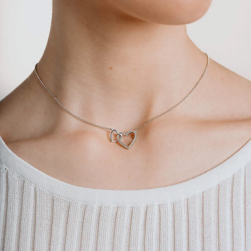 Diamonfire Interlinked Heart Zirconia Necklace