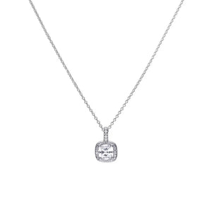 Diamonfire Square Pave Solitaire Zirconia Pendant