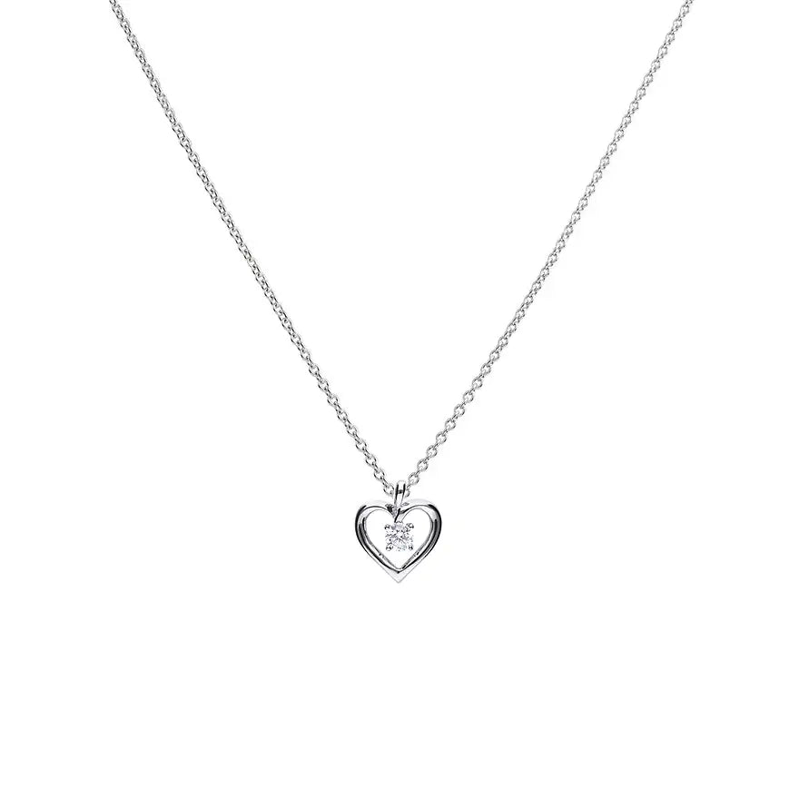 Silver Diamonfire open heart pendant - Carathea