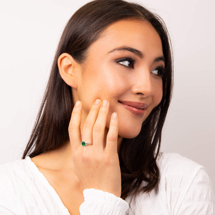 Diamonfire Emerald Cut Green Zirconia Ring