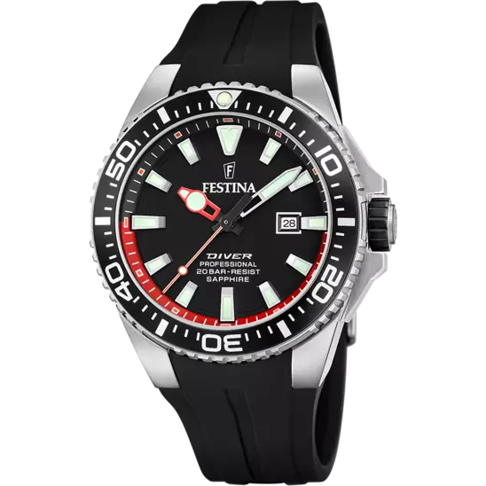 Festina men's watch black rubber strap - Carathea jewellers