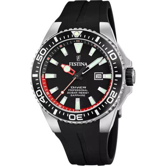 Festina men's watch black rubber strap - Carathea jewellers