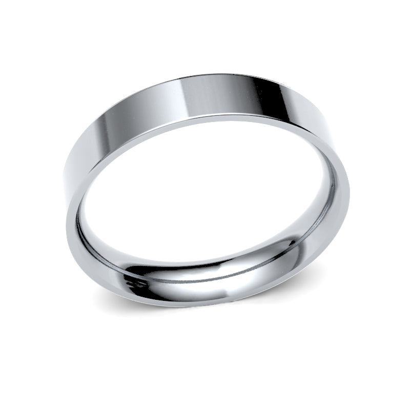 palladium flat court wedding ring - Carathea jewellers