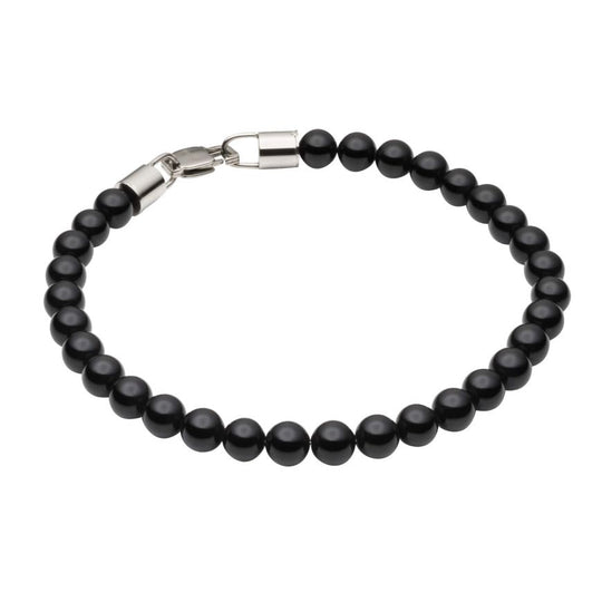 Fred Bennett Black Onyx Beaded Men's Bracelet