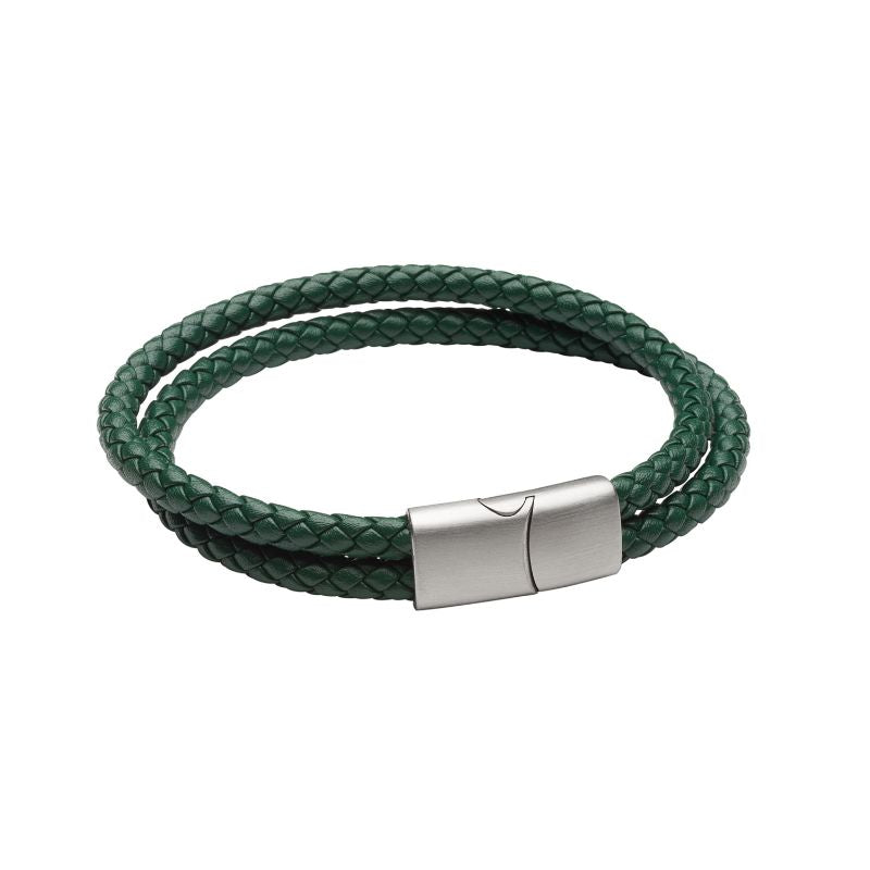 Fred Bennett Green Leather Double Bracelet