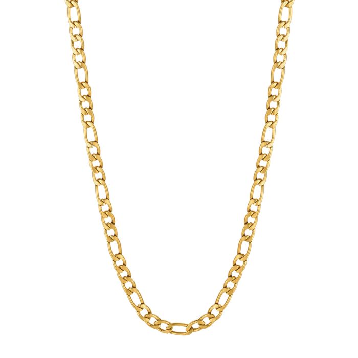 Men's gold plated figaro link necklace - Carathea jewellers