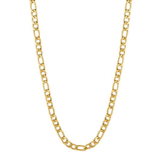 Men's gold plated figaro link necklace - Carathea jewellers