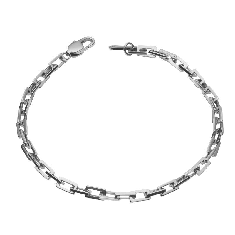 Men's rectangular link stainless steel bracelet | Carathea
