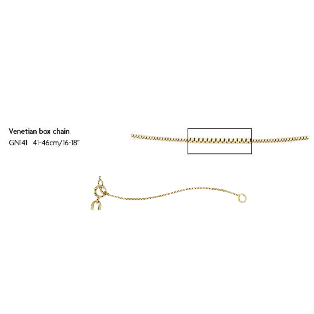 extendable end of 9ct yellow gold box chain - Carathea & Jools