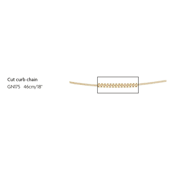 Elements Gold 1mm Diamond Cut Curb Chain 46cm