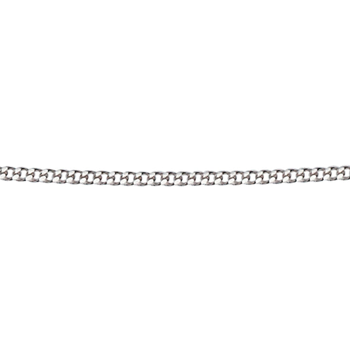 close up of 9ct white gold curb chain 46cm-51cm long