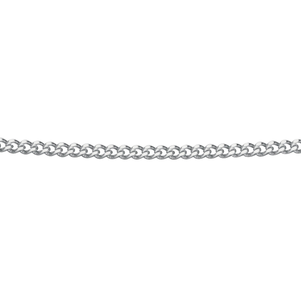 white gold 9ct curb chain close up 41-46m long chain