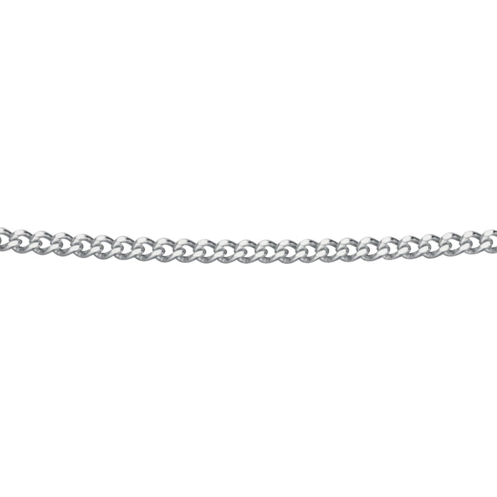 white gold 9ct curb chain close up 41-46m long chain
