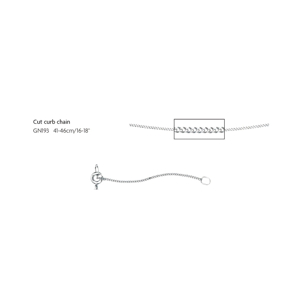 white gold extender chain for 41-46cm 9ct gold curb chain