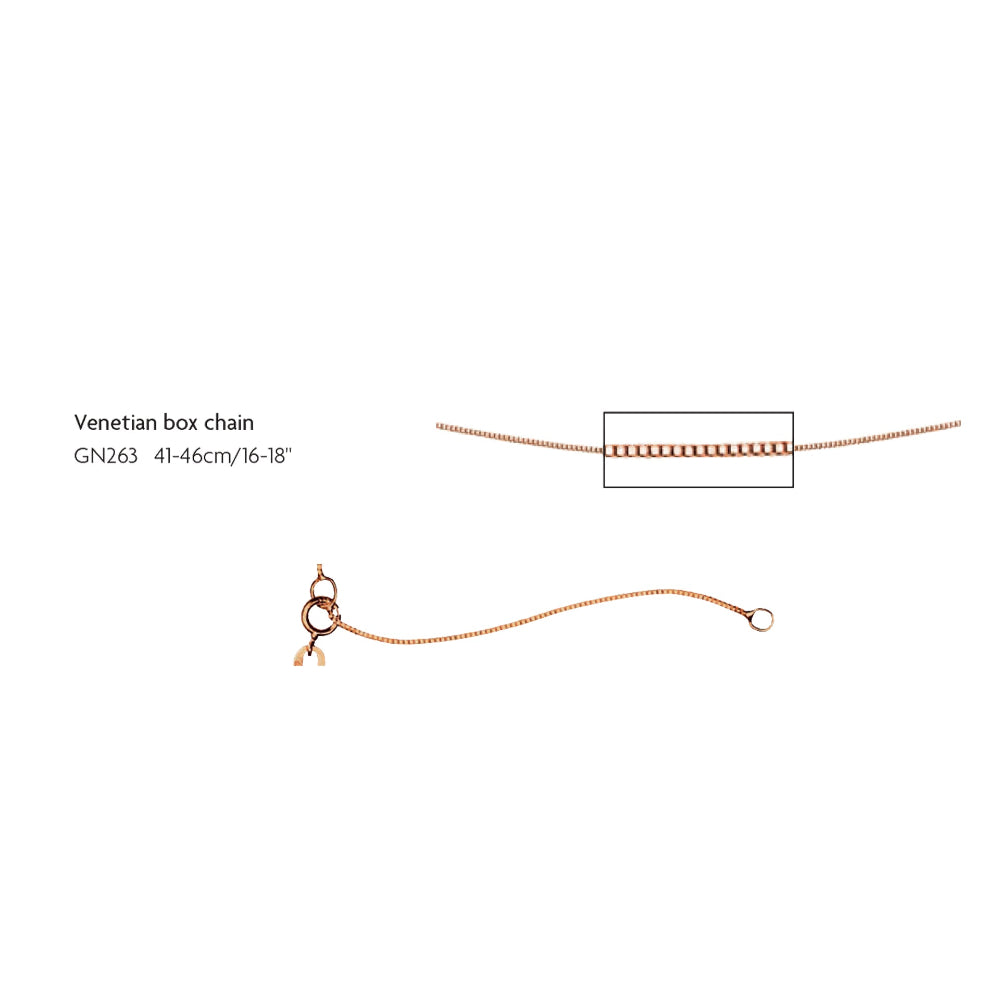 end of 9ct rose gold box chain
