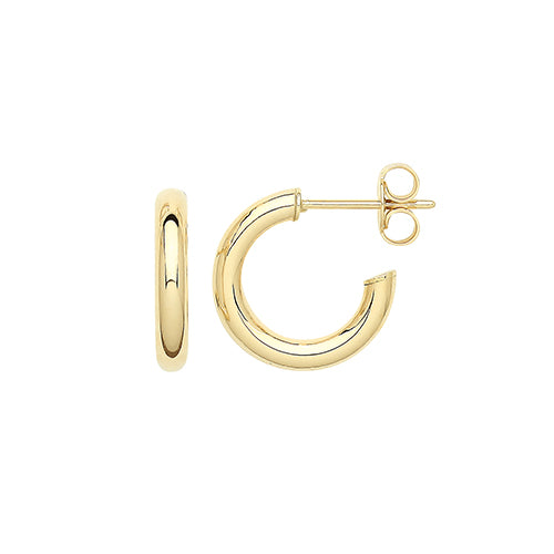 gold hoop earrings 10mm wide - Carathea