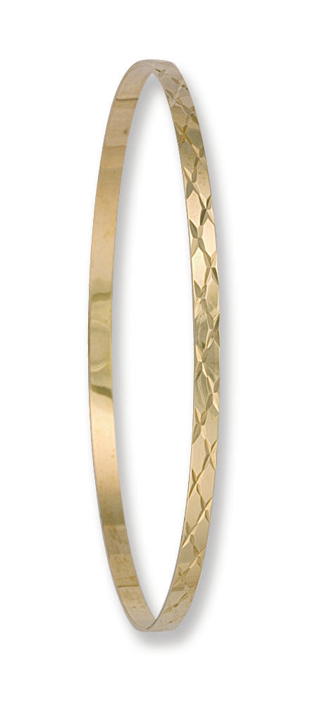 3mm gold diamond cut bangle - Carathea jewellers