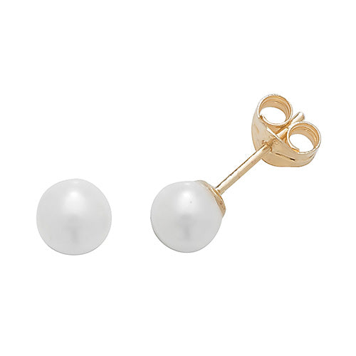 9ct Gold 5mm Pearl Stud Earrings