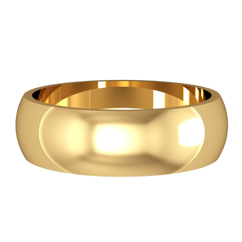gold 6mm d-shaped wedding ring | Carathea