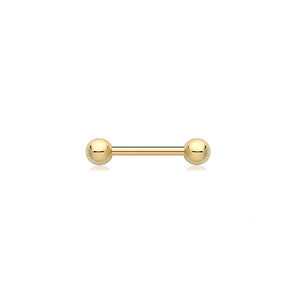 gold bar piercing with ball - Carathea
