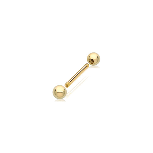 gold bar piercing with ball - Carathea