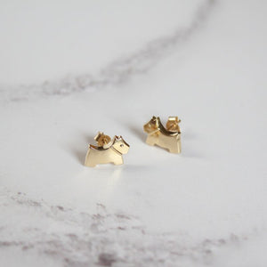 9ct Gold Scottie Dog Earrings for Girls