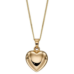 9ct domed heart pendant - Carathea jewellers