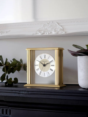 gold flat top mantel clock - Carathea