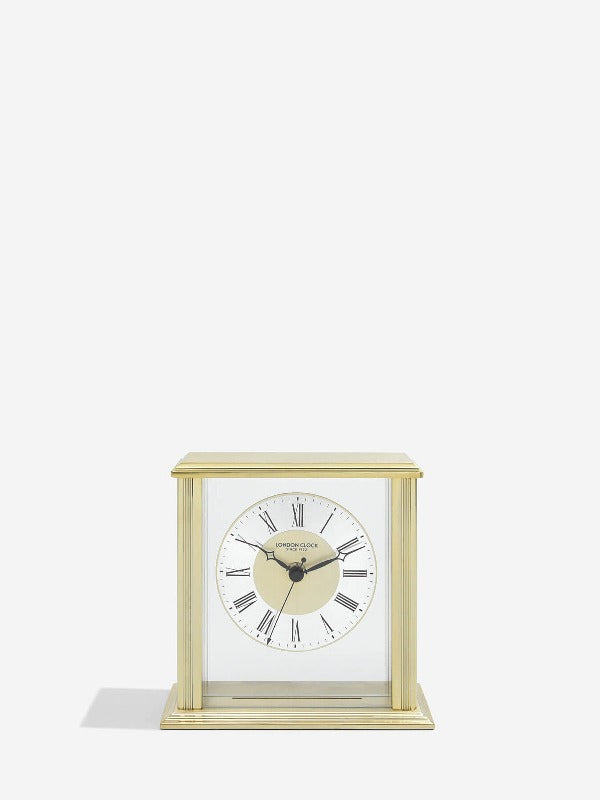 gold flat top mantel clock - Carathea