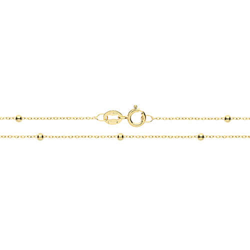 gold find trace and bead station necklace - Carathea jewellers