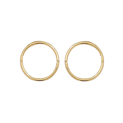 Gold 10mm Hinged Sleeper Earrings