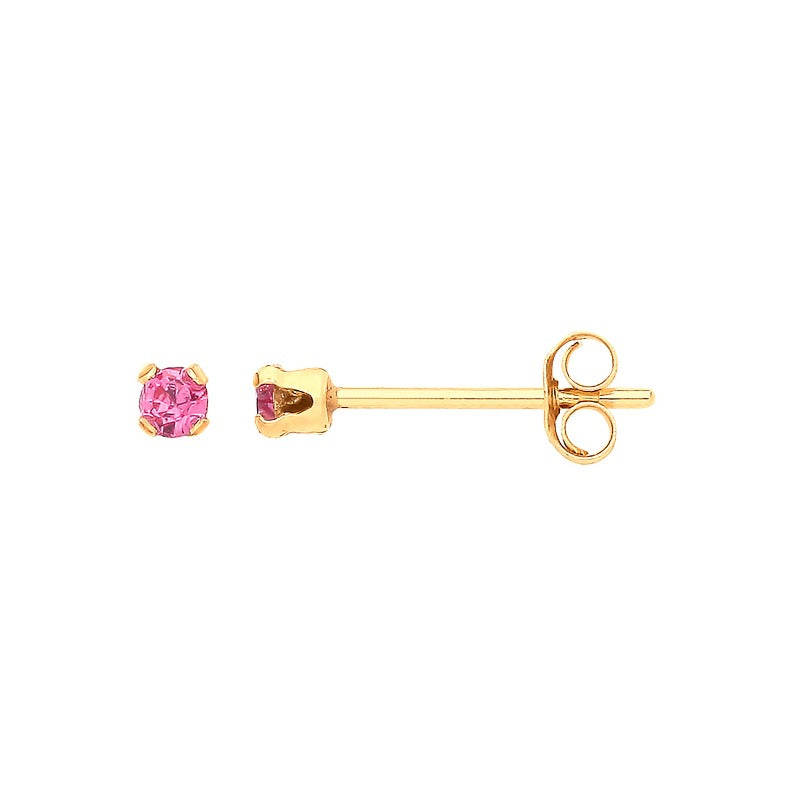 gold pink crystal stud earrings - Carathea jewellers