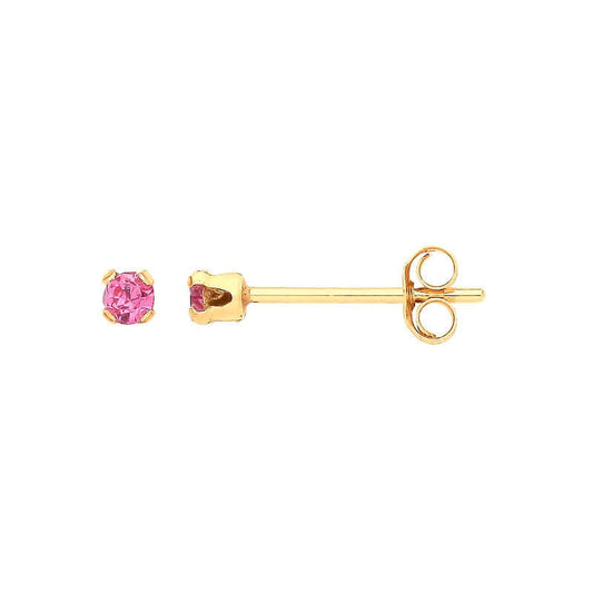 gold pink crystal stud earrings - Carathea jewellers