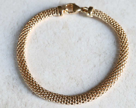 gold plated silver popcorn bracelet - Carathea jewellers