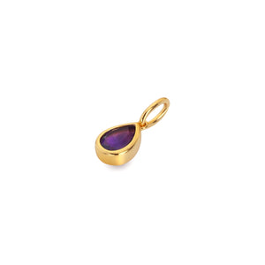 Gold Plated Silver Birthstone Teardrop Pedant Charm