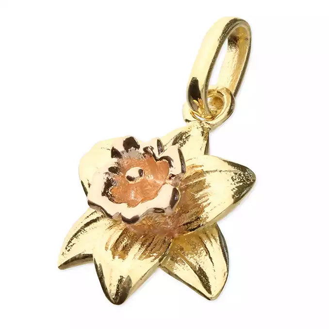 Ladies' Gold-Plated Silver Daffodil March Birthmonth Flower Pendant