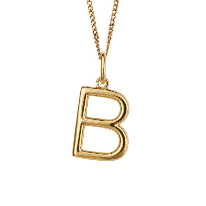 Gold Plated Silver Initial Pendant