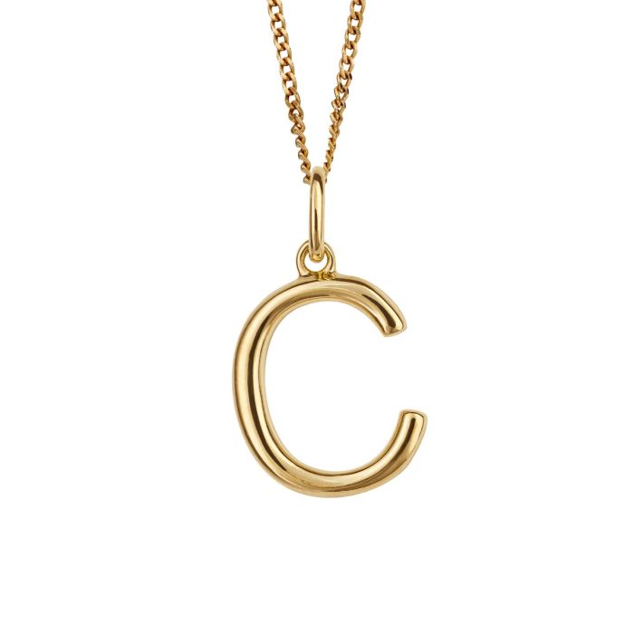 Gold Plated Silver Initial Pendant