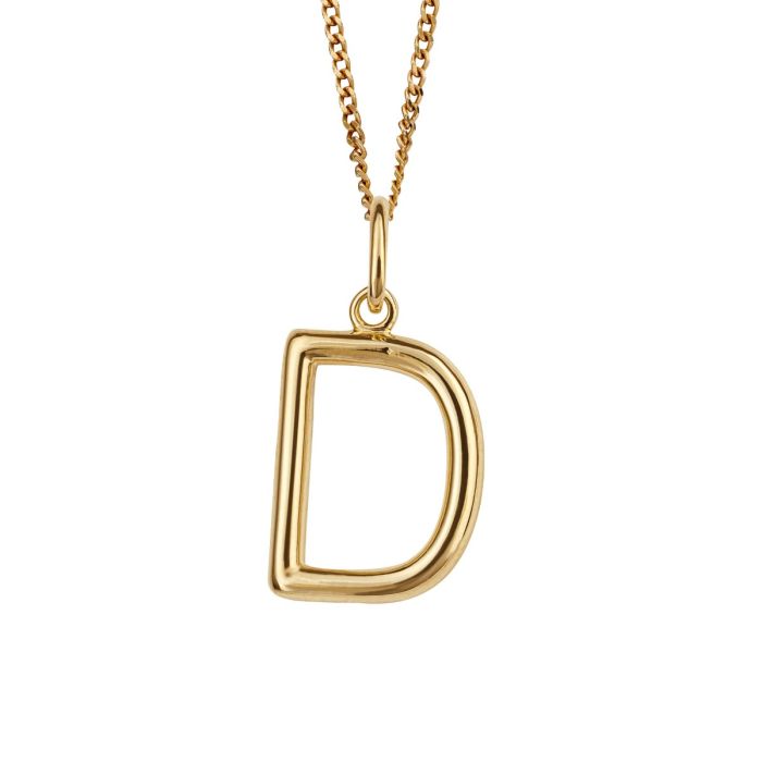 Gold Plated Silver Initial Pendant