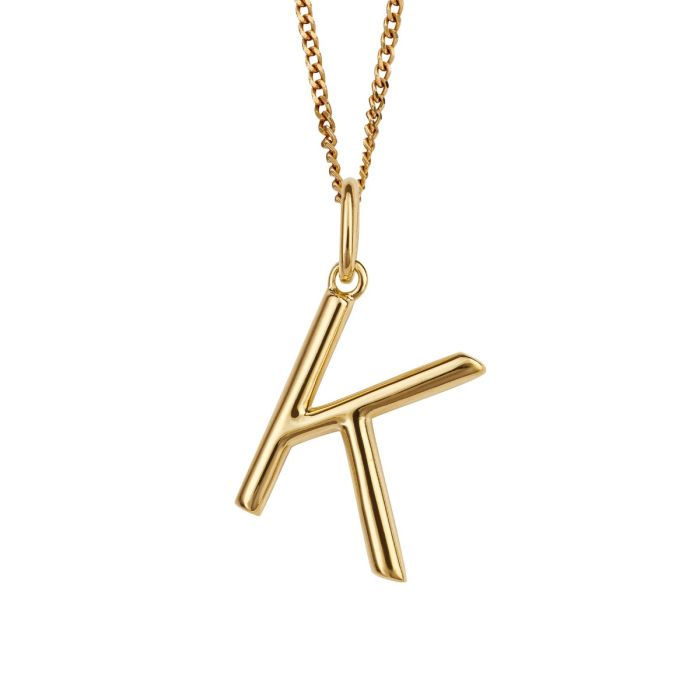 Gold Plated Silver Initial Pendant