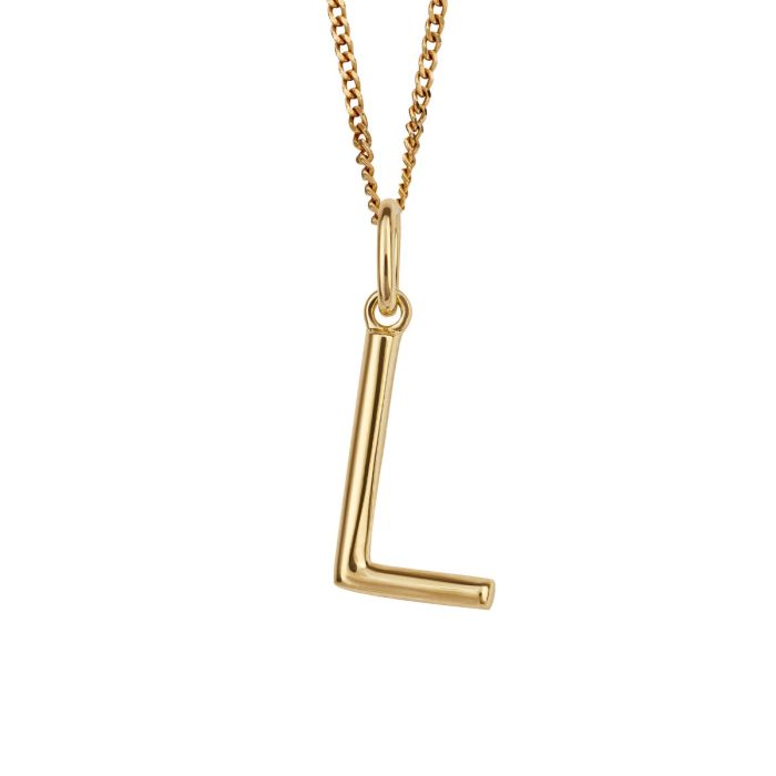 Gold Plated Silver Initial Pendant